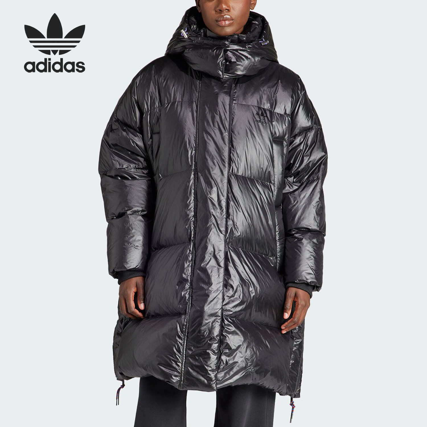 Adidas/阿迪达斯正品三叶草女子长款时尚运动羽绒服IR7119