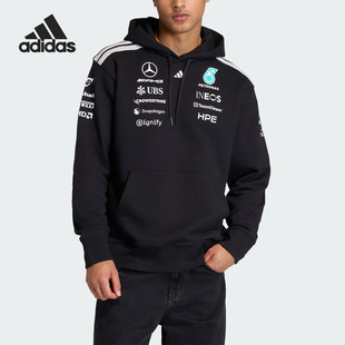 Adidas/阿迪达斯官方三叶草新款男黑白色宽松连帽卫衣KF0166