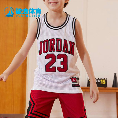 Nike/耐克正品JORDAN大童针织网眼运动背心T恤JD2122087GS-002