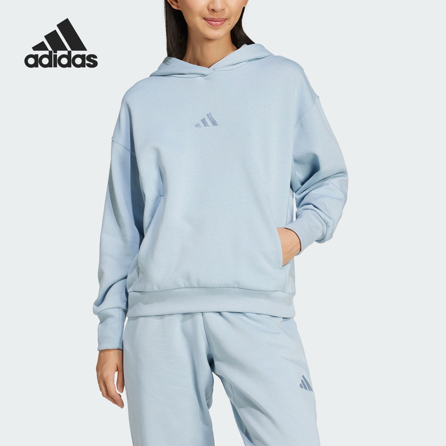 Adidas/阿迪达斯官方正品W ALL SZN BF HD女士清新连帽卫衣IY6767