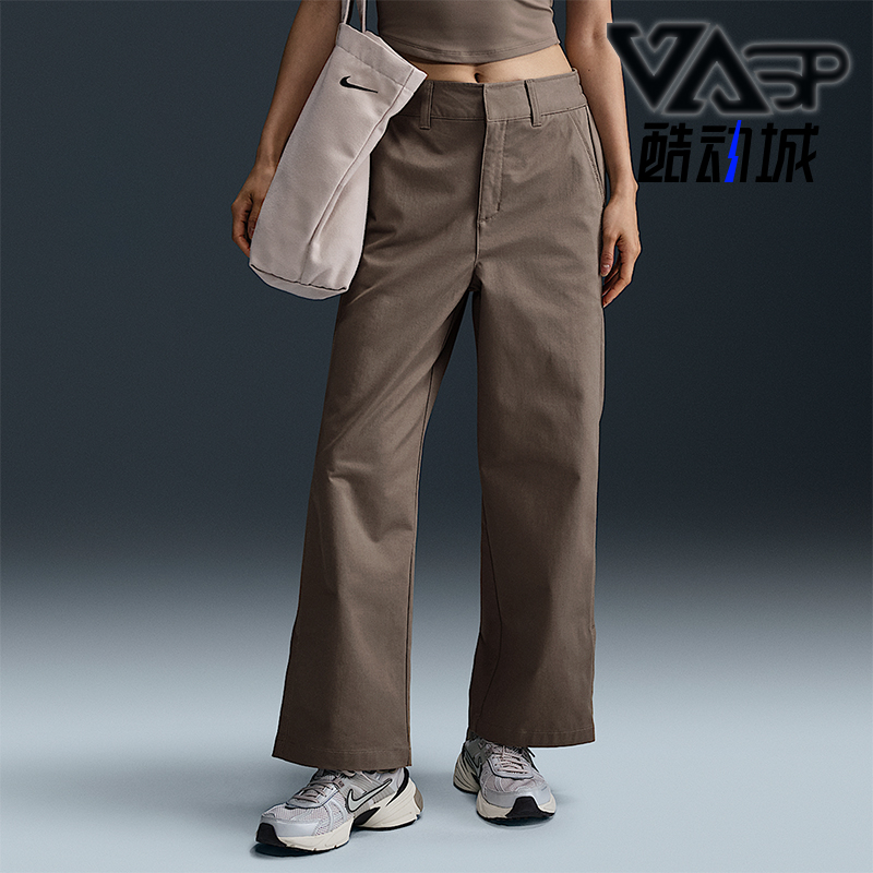 Nike/耐克正品2025秋季款女士耐穿运动直筒中腰长裤HF9432-233