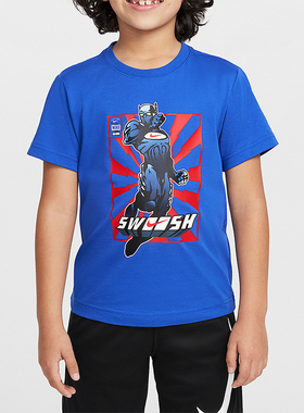 Nike/耐克正品Swooshman小童经典运动日常图案透气短袖II3037-480