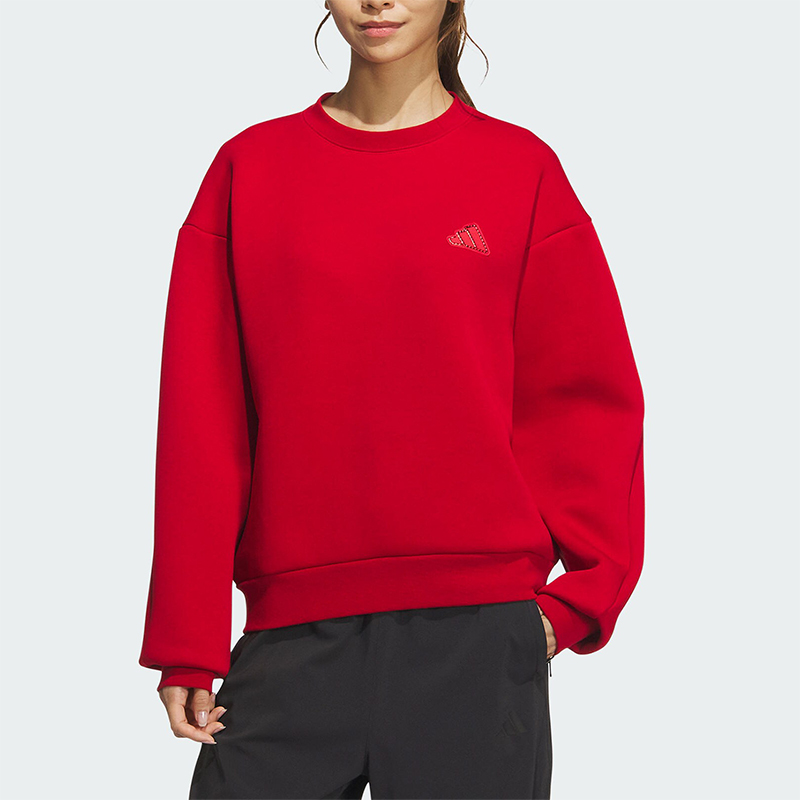 Adidas/阿迪达斯正品新款女士蛇年新年款双面针织卫衣JZ1640