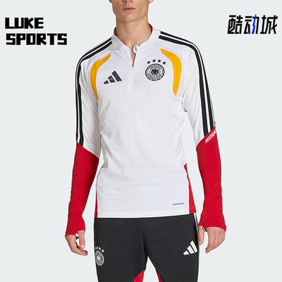 Adidas/阿迪达斯正品2025冬季款男士套头立领拼接足球上衣JZ4582