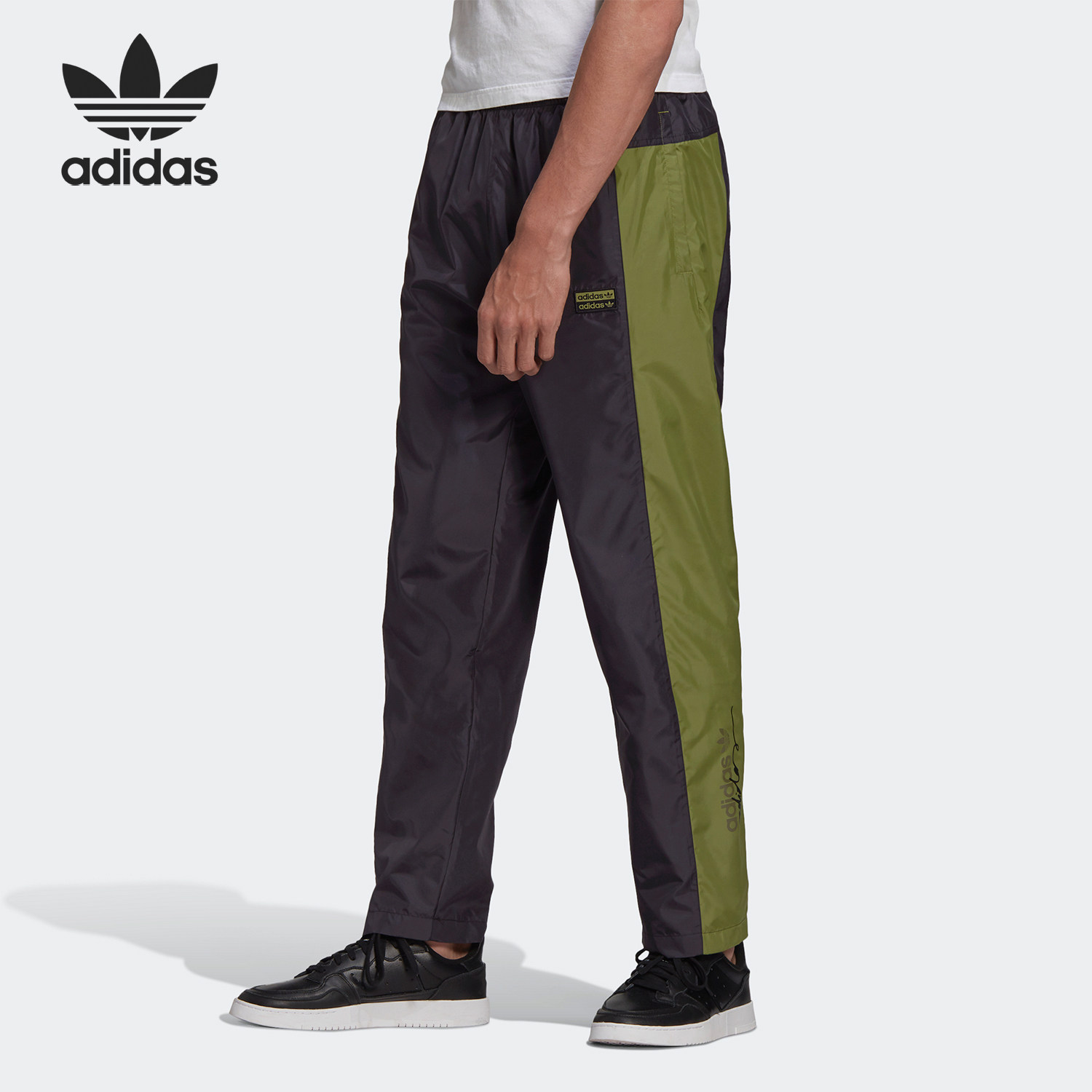Adidas/阿迪达斯官方正品三叶草男士舒适中腰运动梭织长裤GJ6723 - 实物图