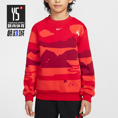 Nike/耐克正品春季款大童休闲圆领针织运动耐穿套头衫IQ3930-657