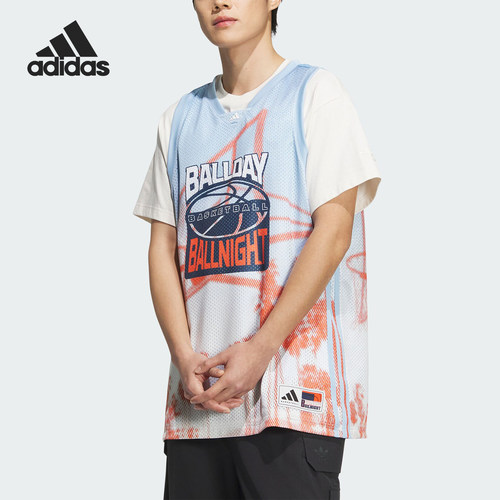 阿迪达斯男士V领透气无袖背心