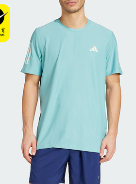 Adidas/阿迪达斯正品OWN THE RUN TEE男士运动圆领短袖T恤JX2211