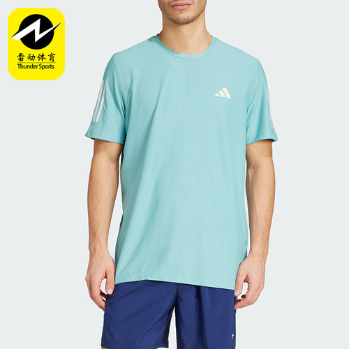 Adidas/阿迪达斯正品OWN THE RUN TEE男士运动圆领短袖T恤JX2211