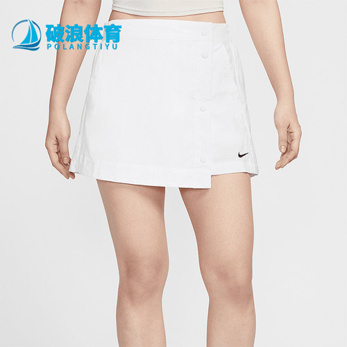 Nike/耐克正品Sportswear女士小标排扣经典梭织裤裙HM6980-100