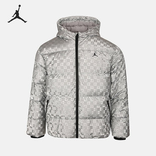 Nike/耐克JORDAN新款男女银灰色休闲短羽绒服IO6195-095