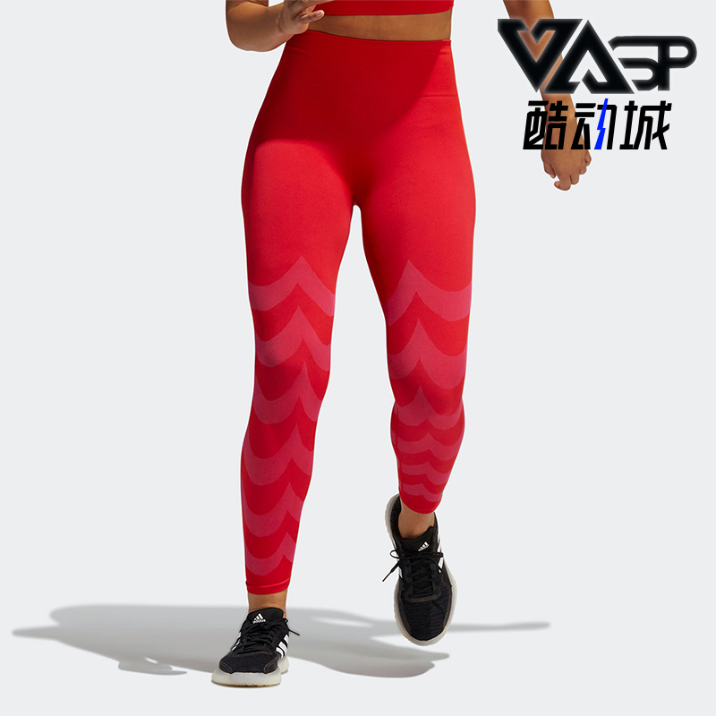 Adidas/阿迪达斯正品夏季女士印花健身经典运动紧身九分裤GU9526