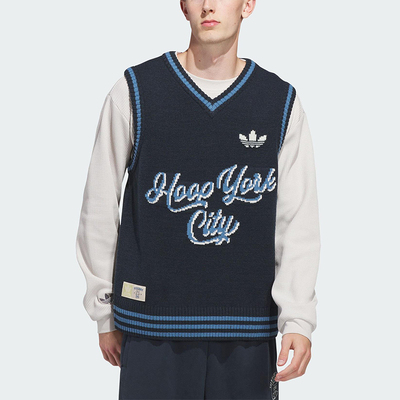 Adidas/阿迪达斯正品三叶草男女休闲针织运动无袖时尚马甲JY4740