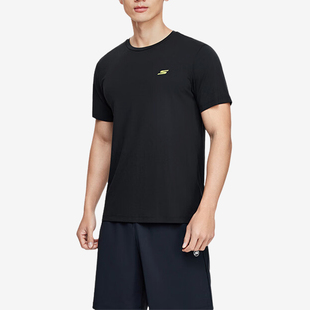 斯凯奇正品 休闲新款 Skechers 轻盈时尚 男士 宽松运动透气针织短袖
