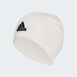 Adidas/阿迪达斯正品LOGO BEANIE CUF男女简约绒线帽IY7666
