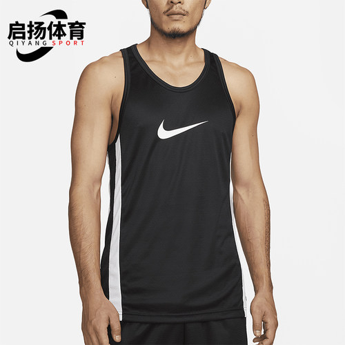 Nike/耐克正品2025秋季款男士无袖运动篮球拼接背心T恤DV9968-010