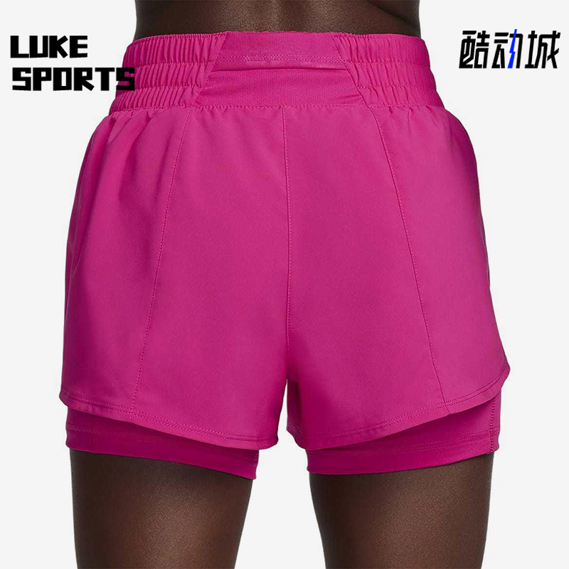 Nike/耐克正品2025女士运动二合一梭织印花跑步短裤DX6013-615