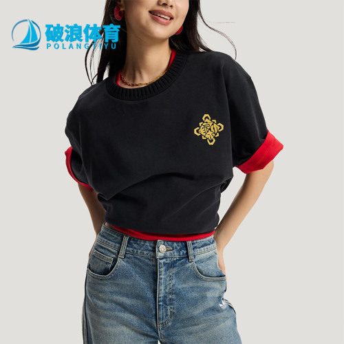 Adidas/阿迪达斯正品三叶草男女运动针织柔软新年款短袖T恤KT0714