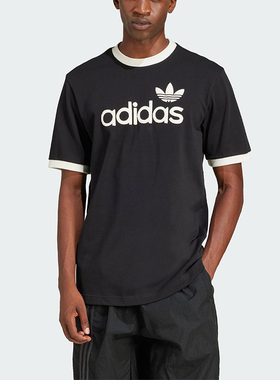 Adidas/阿迪达斯正品三叶草男士经典印花透气圆领短袖T恤JC8372
