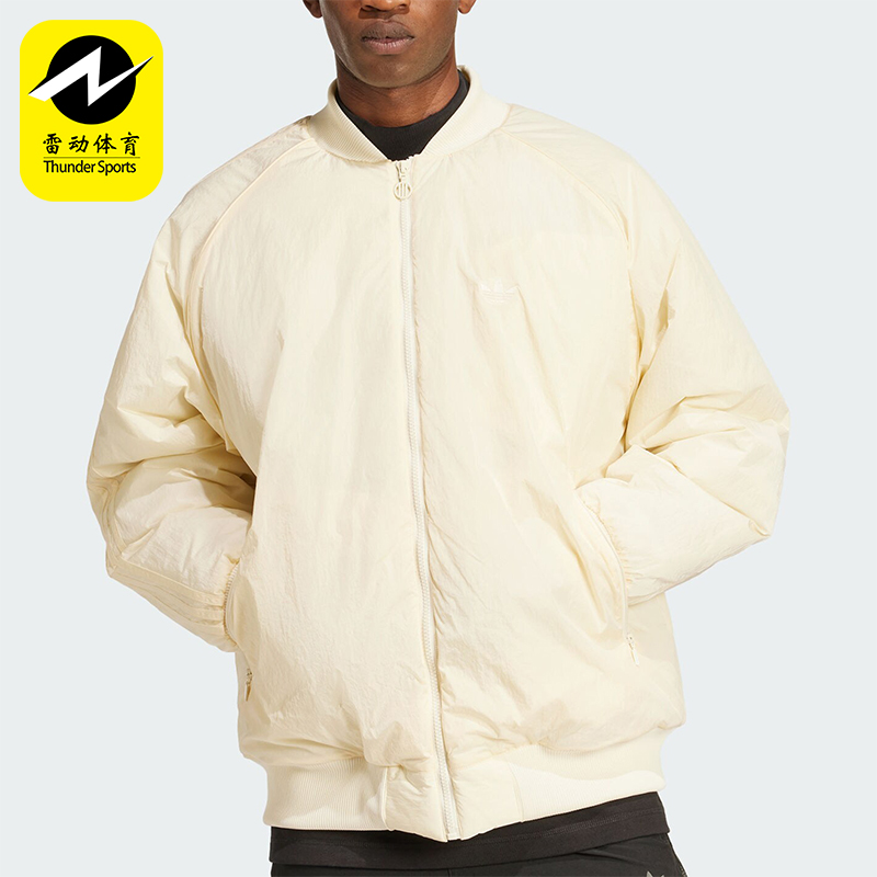 阿迪达斯男士简约保暖户外棉服