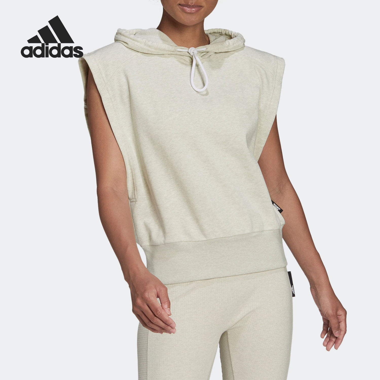 阿迪达斯女子运动无袖连帽套头衫
