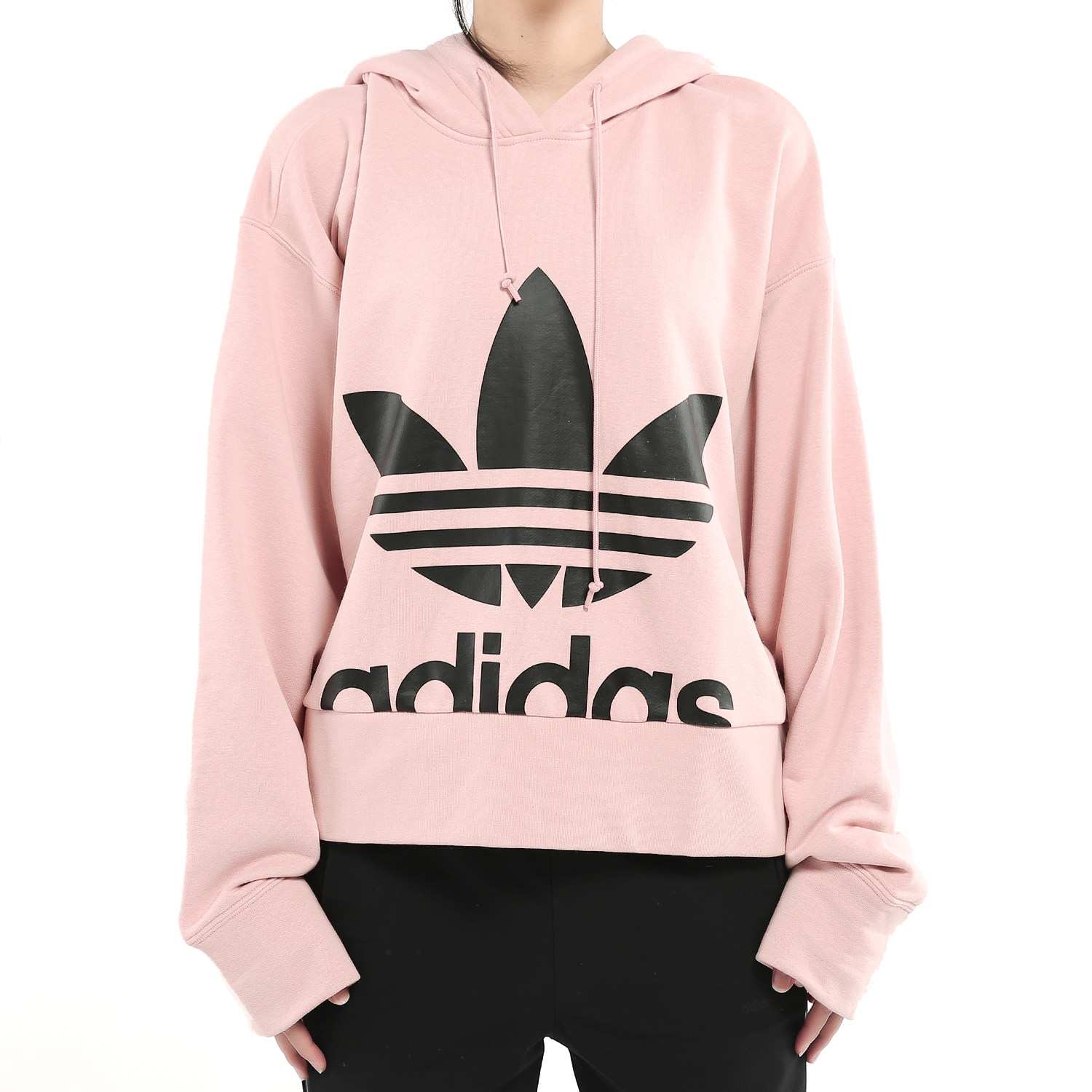 Adidas/阿迪达斯正品春季新款三叶草HOODIE 女装套头衫ED2186