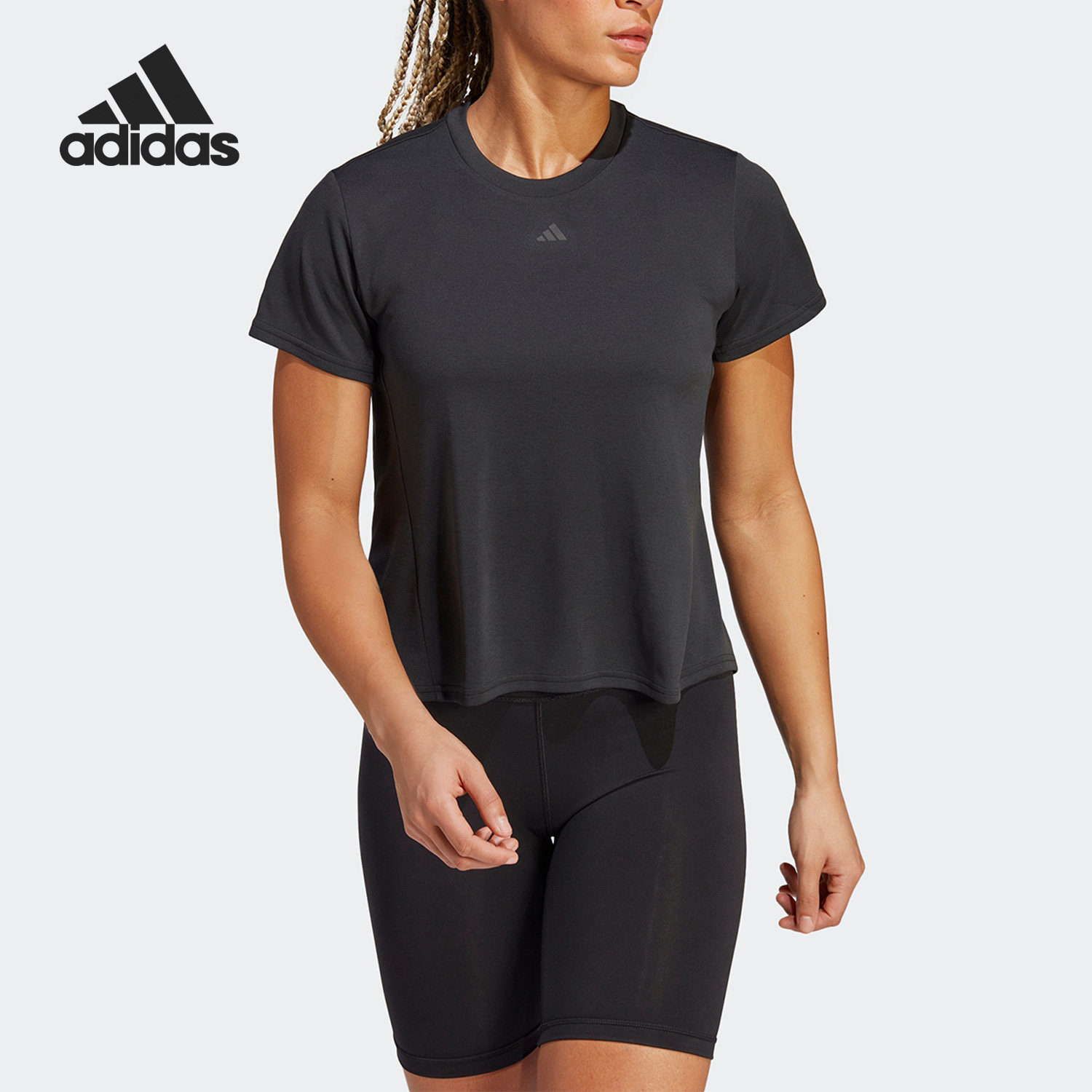 Adidas/阿迪达斯正品HIIT女子训练运动健身短袖圆领T恤II3244