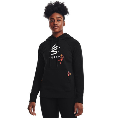 安德玛正品Rival Signature Box 运动女休闲训练连帽卫衣1369639