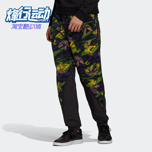 Adidas/阿迪达斯正品三叶草男士运动潮流休闲系带印花长裤GE0800