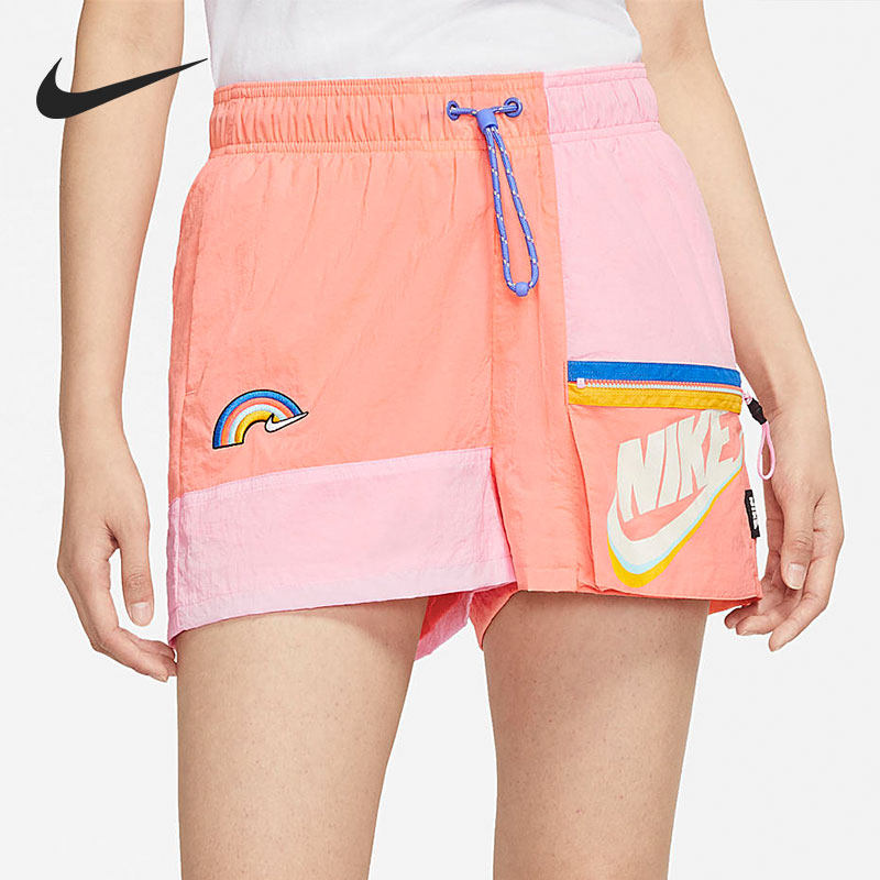 Nike/耐克正品女子彩虹刺绣拉链透气运动训练短裤 DJ5376-641,运动服/休闲服装,运动中长裤／短裤,淘宝优惠券,粉丝福利购,淘宝优惠卷