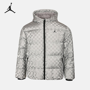 Nike/耐克JORDAN新款男女银灰色休闲短羽绒服IO6195-095