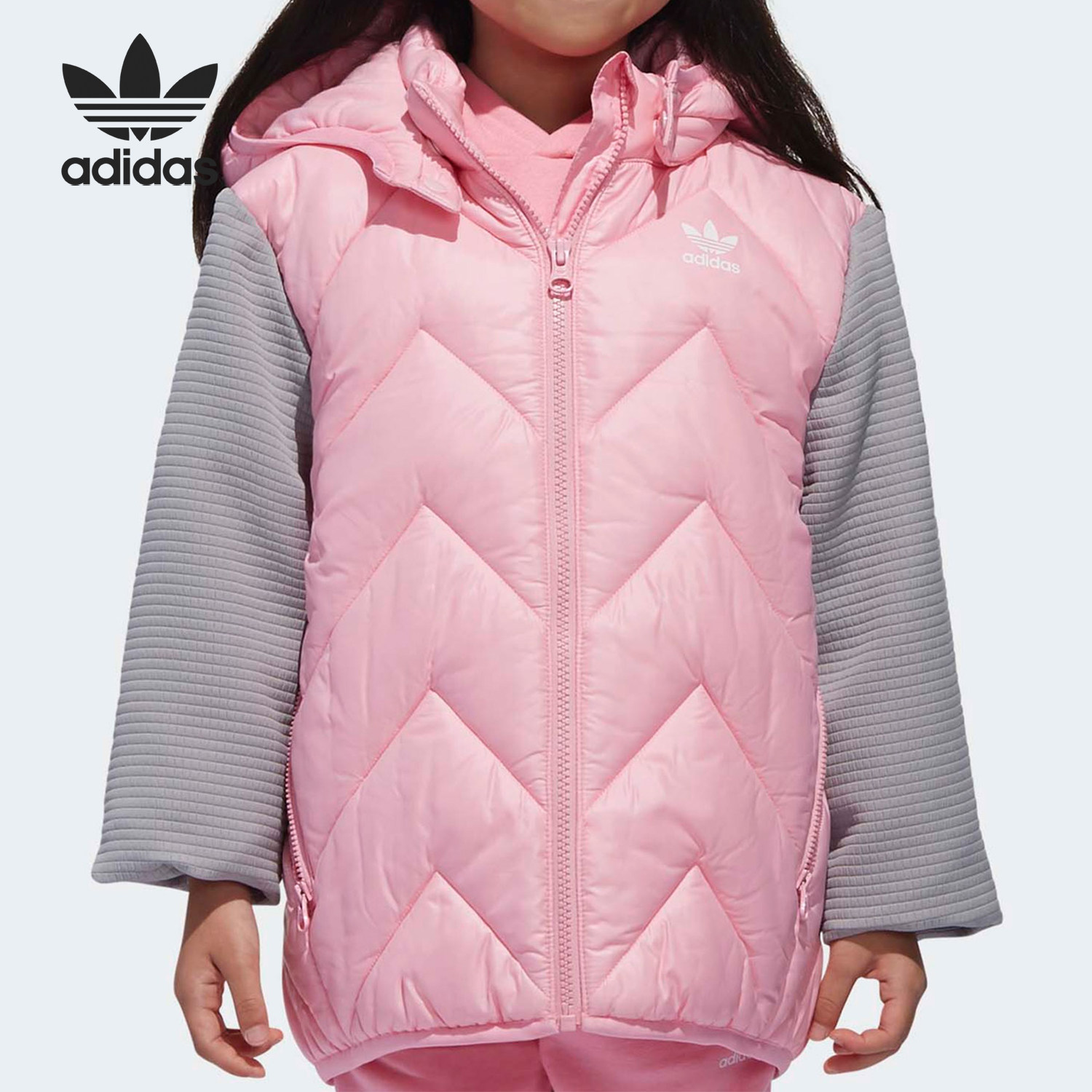 Adidas/阿迪达斯正品三叶草小童连帽保暖长袖休闲棉服DH2469,童装/婴儿装/亲子装,棉袄/棉服,淘宝优惠券,粉丝福利购,淘宝优惠卷