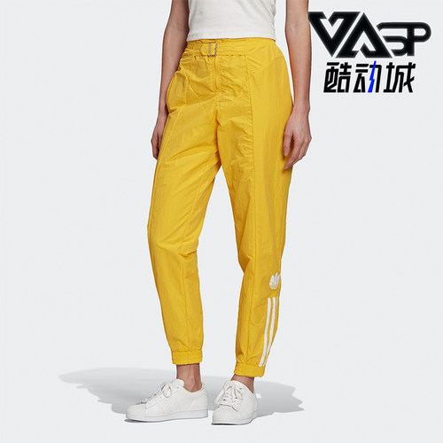 Adidas/阿迪达斯正品三叶草女士经典时尚高腰印花运动长裤GF0266