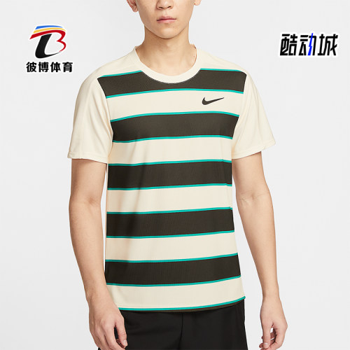 Nike/耐克正品Dri-FIT ADV男士修身网球经典条纹上衣FZ6935-110