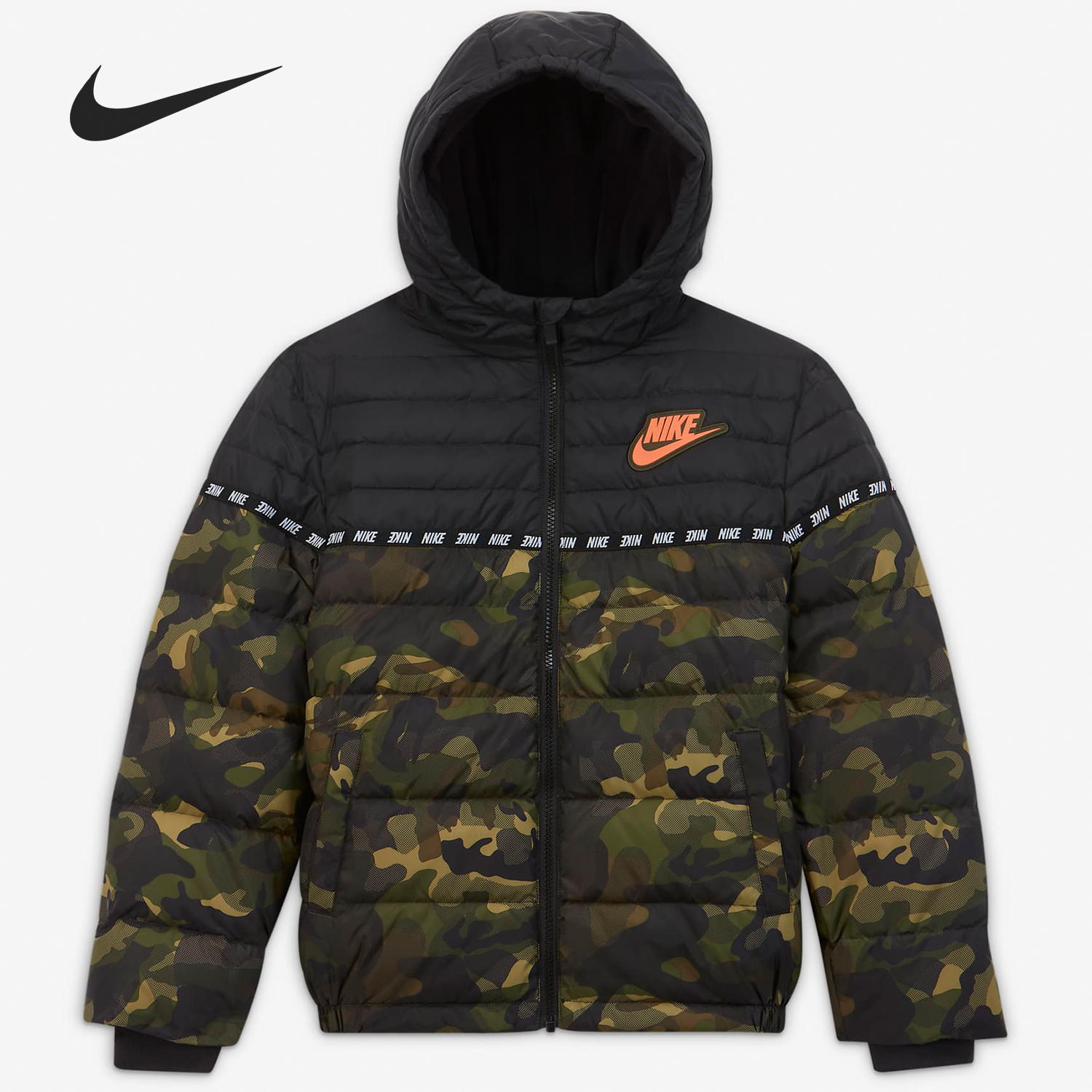 Nike/耐克正品大童全拉链连帽时尚运动保暖羽绒服外套DB7004