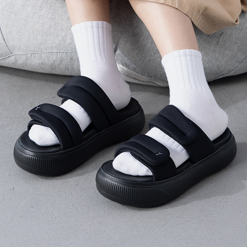 Puma/彪马正品2024夏季新款女士厚底沙滩简约拖鞋399450-02图片
