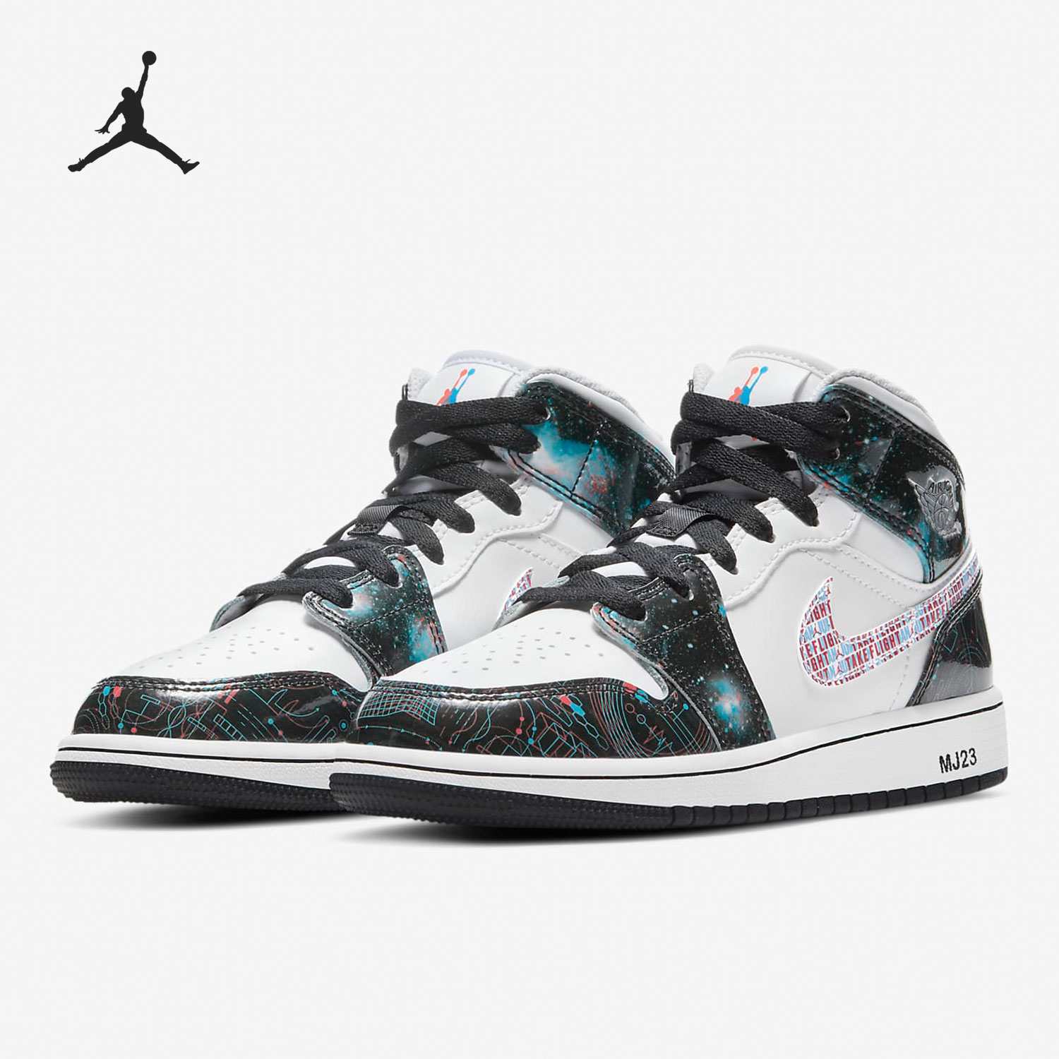 Nike/耐克正品 Air Jordan 1 MID AJ1 中帮大童篮球鞋 BQ6931-114