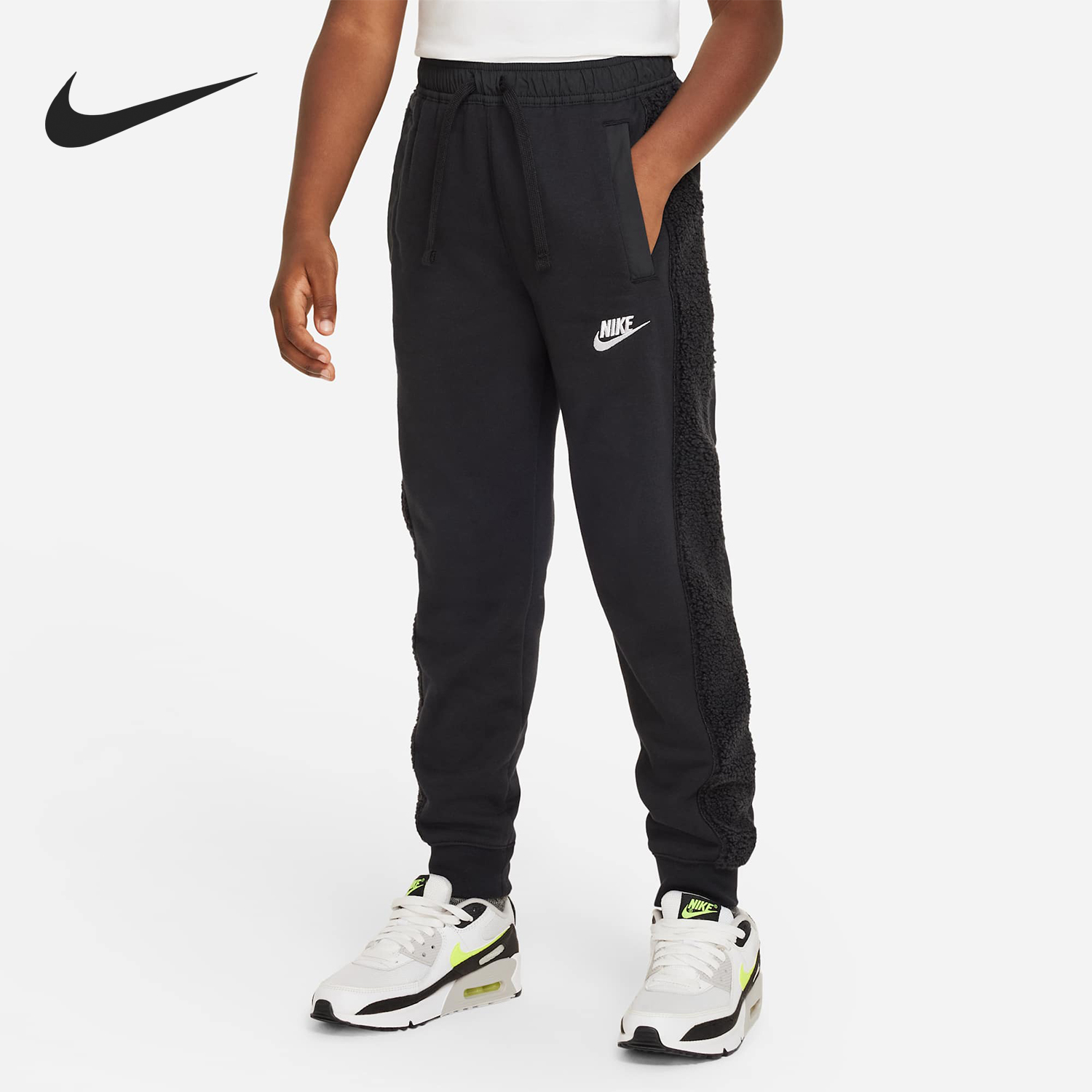 Nike/耐克正品冬季大童加绒保暖宽松运动束脚长裤DV3062-010