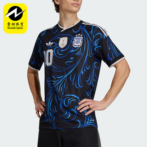 Adidas/阿迪达斯正品三叶草男士透气修身印花足球运动T恤KH3940