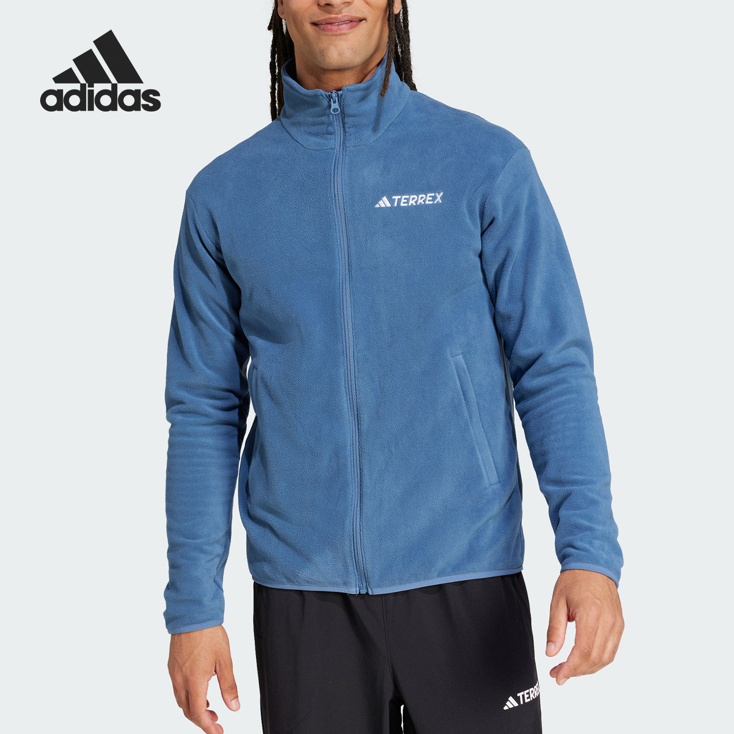 Adidas/阿迪达斯正品新款男士户外立领保暖针织外套JP0798