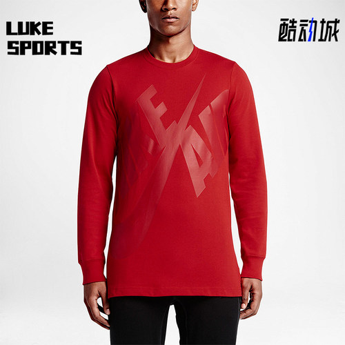 Nike/耐克正品JORDAN空新款男红色篮球经典柔软长袖T恤689401-657