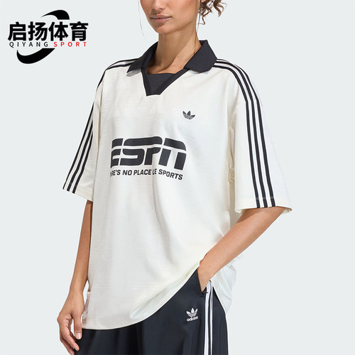 Adidas/阿迪达斯正品三叶草女士运动宽松复古印花针织T恤KD2966