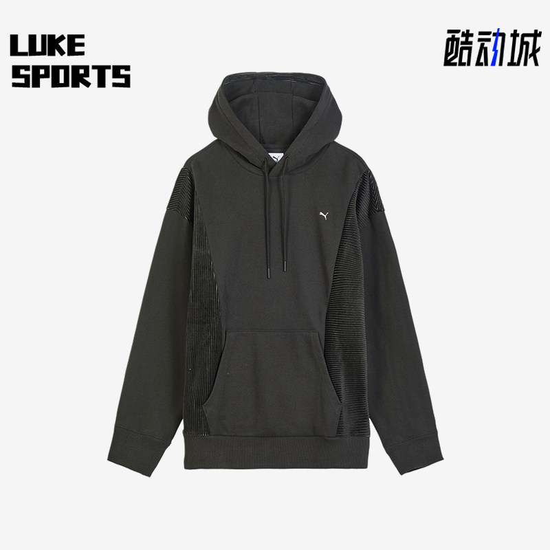 Puma/彪马正品PLUSHVILLE加绒保暖连帽宽松经典长袖卫衣633489-01