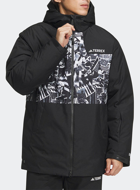 Adidas/阿迪达斯正品TEREXTEREX新款男黑白色经典徒羽绒服IJ5970