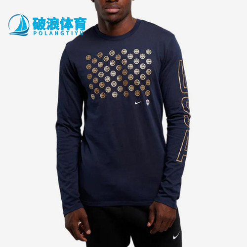 Nike/耐克正品男女同款圆领字母品牌Logo长袖T恤FQ3638-451