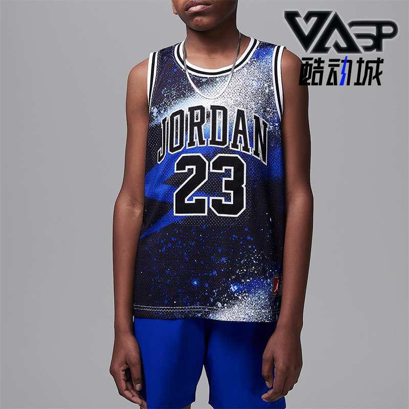 Nike/耐克正品JORDAN大童透气针织网眼布经典运动球衣FV3168-017