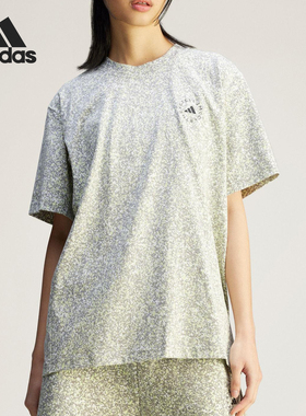 Adidas/阿迪达斯官方正品SMC女士印花宽松圆领运动休闲短袖JD7952
