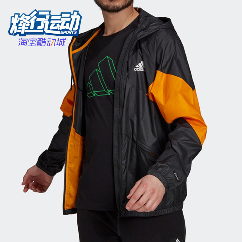 阿迪达斯休闲梭织外套男连帽衫