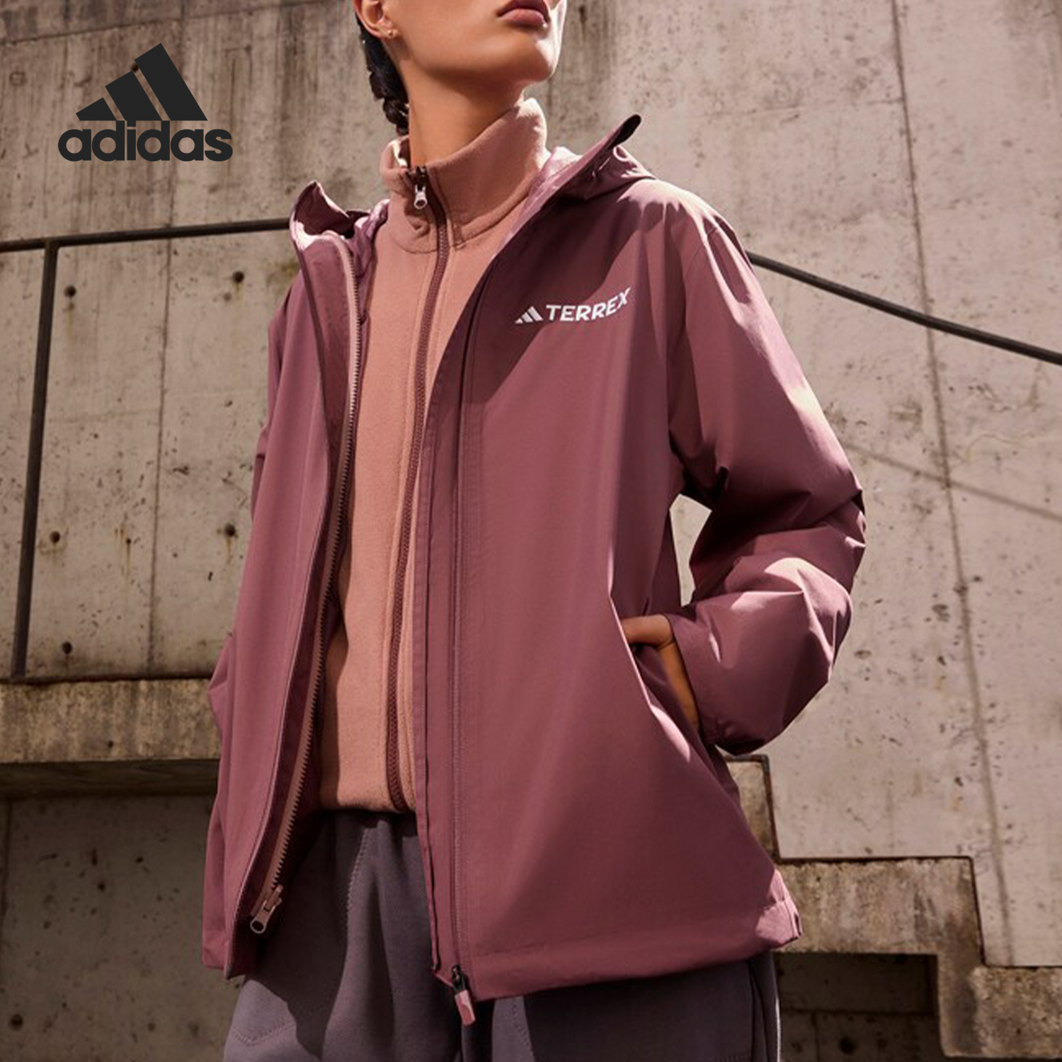 Adidas/阿迪达斯正品新款女士.户外保暖连帽三合一外套JY4793