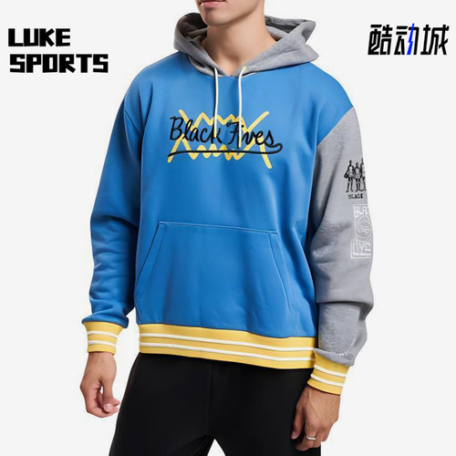 Puma/彪马正品BLACK男士经典拼接篮球连帽休闲运动卫衣532263-02